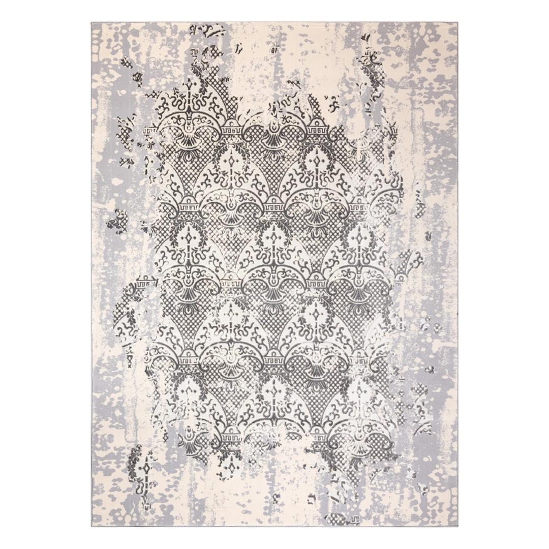 Gulvtæppe - Hakano Iona Ornament, creme/grå, 80×150 cm