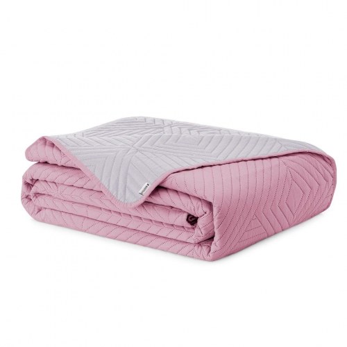 Sengetæppe - AmeliaHome SOFTA mikrofiber 170×270, lyserød/grå