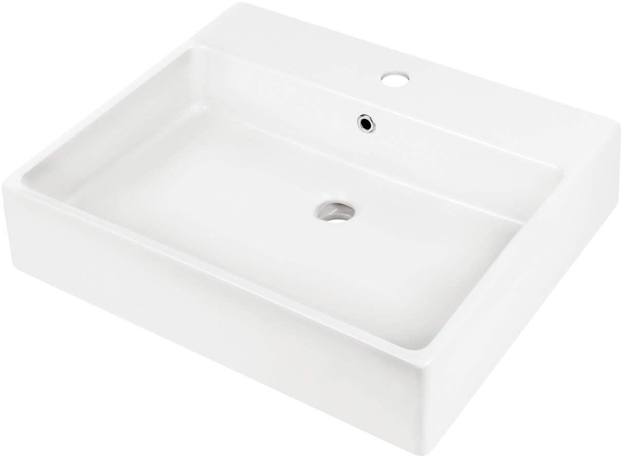 Håndvask til bordplade/væg deante - 60 × 50 cm, med hul til armatur