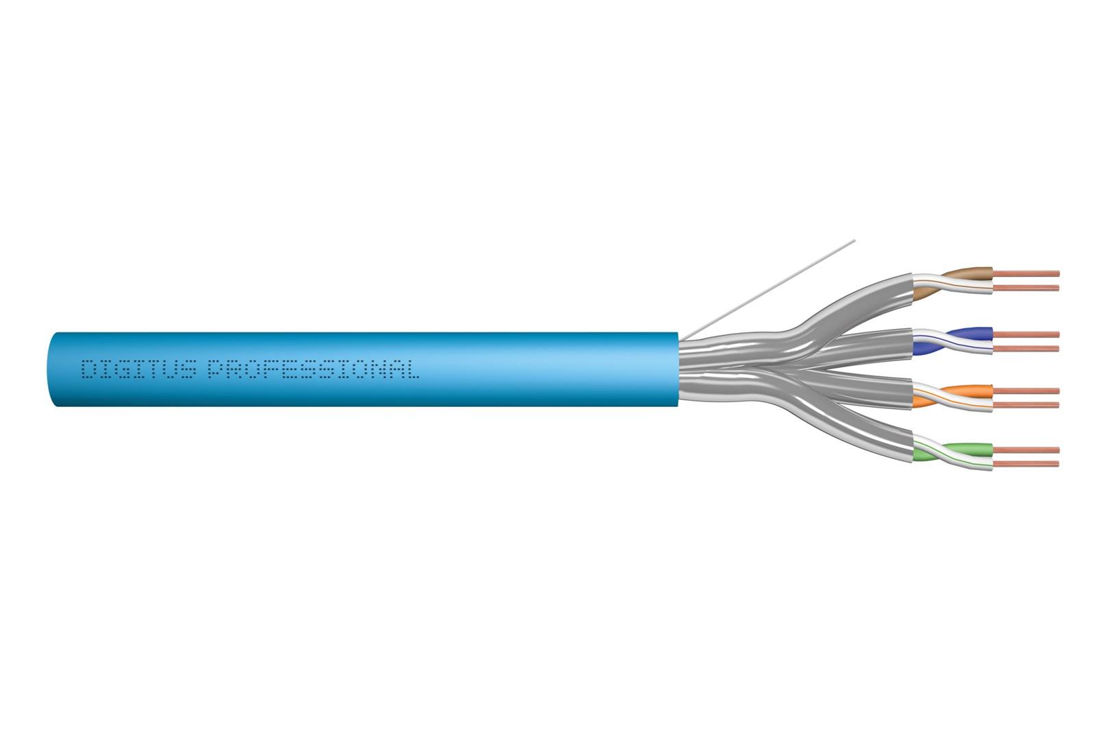Netværkskabel Cat 6A DIGITUS U/FTP installationskabel 305 m - LSZH, blå billede
