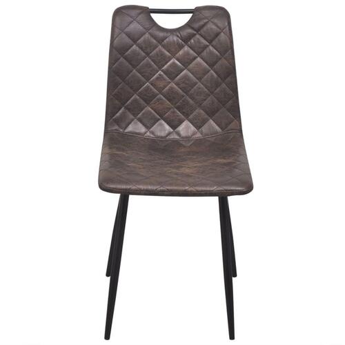Spisebordsstole 6 stk. kunstlæder mørkebrun