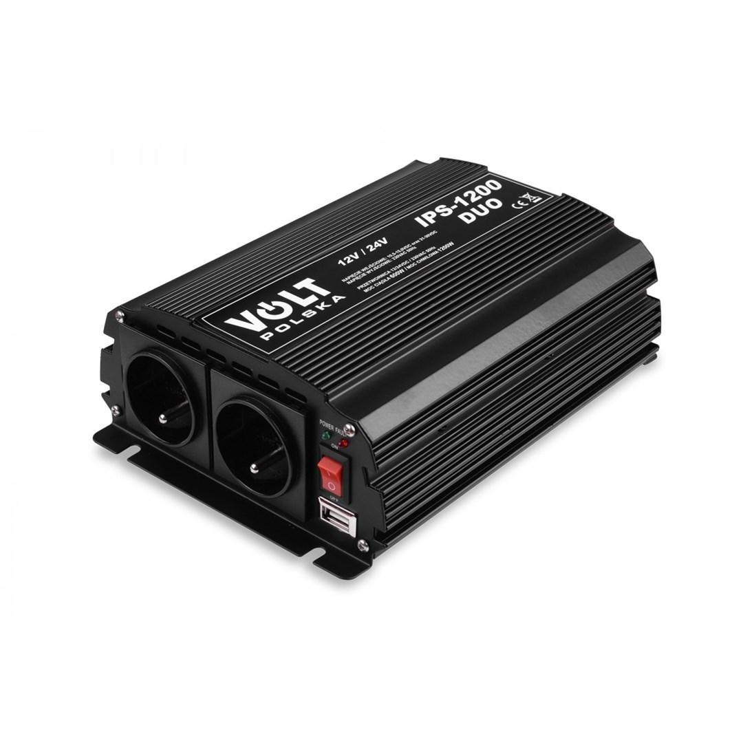 Strømomformer Volt Polska IPS-1200 DUO 12/24V til 230V – 600/1200 W