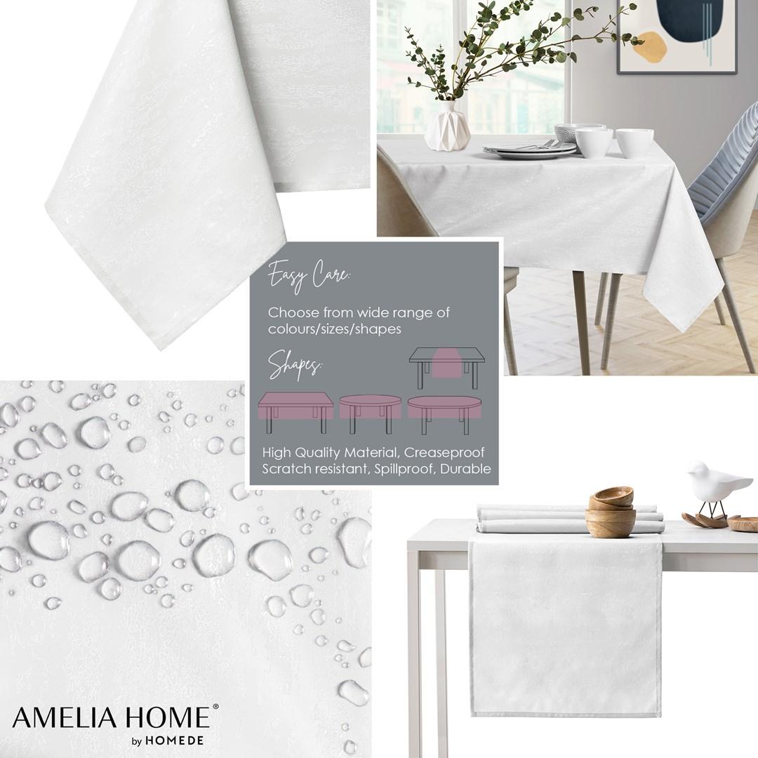 Dug rund hvid 100 cm - Amelia Home Vesta, præget og smudsafvisende