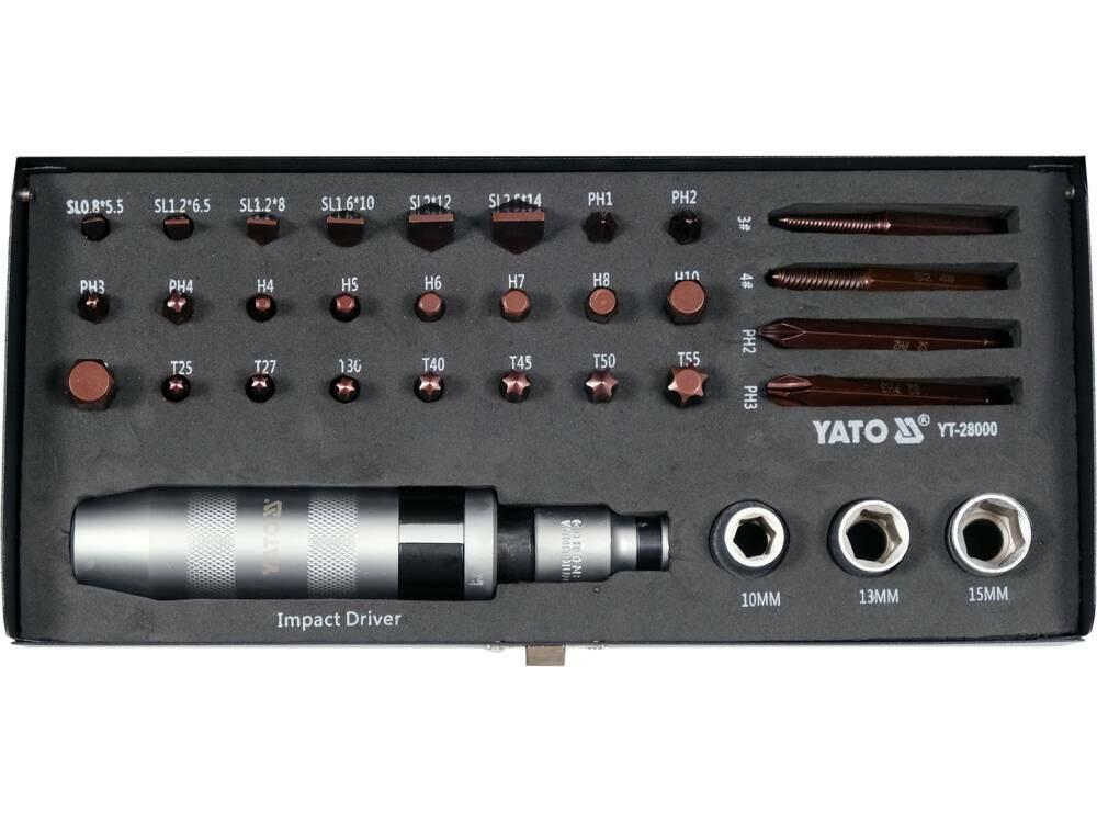 Slagskruetrækker sæt YATO YT-28000 - manuel