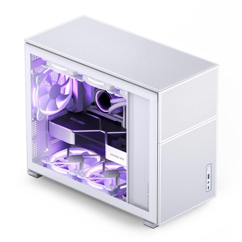 PC kabinet Jonsbo D31 Mesh Micro-ATX med hærdet glas – hvid billede