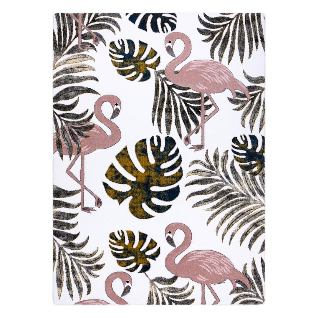 Gulvtæppe 160x220 Creme Hakano Tinies Garden Med Flamingoer
