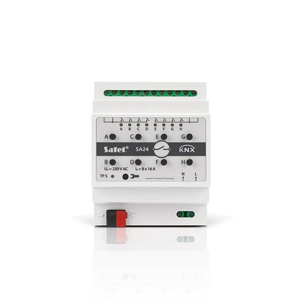 Smart home aktuator DIN-skinne â SATEL KNX-SA24, 8 kanaler