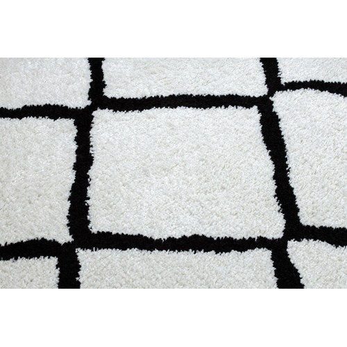 Gulvtæppe løber Hakano Welben Cross 60×250 cm – hvid/sort boho