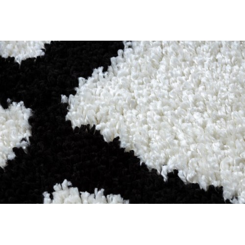 Gulvtæppe løber Hakano Welben Cross 60×250 cm – hvid/sort boho