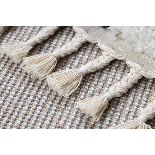 Gulvtæppe løber Hakano Welben Cross 60×250 cm – hvid/sort boho