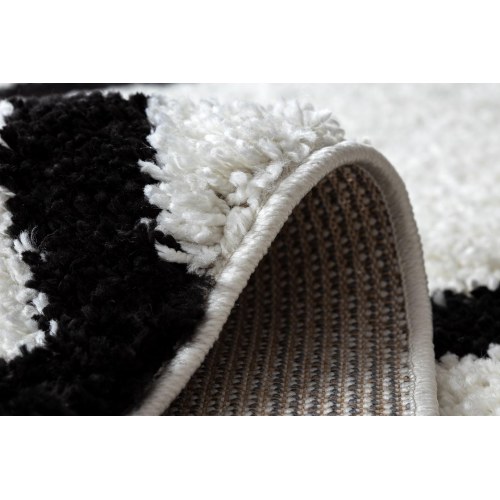 Gulvtæppe løber Hakano Welben Cross 60×250 cm – hvid/sort boho