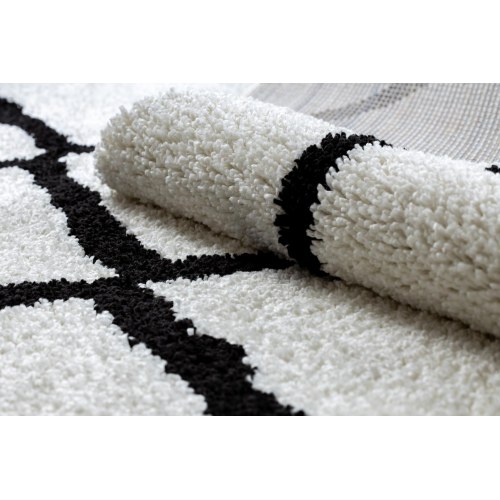 Gulvtæppe løber Hakano Welben Cross 60×250 cm – hvid/sort boho