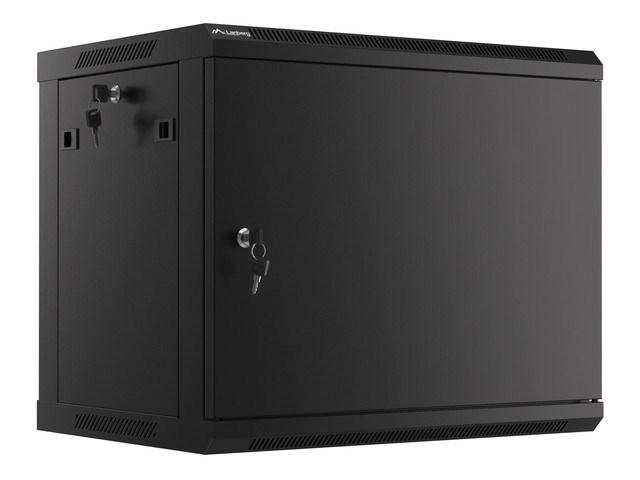Vægmonteret rackskab 9U - Lanberg, sort, 600×450 mm