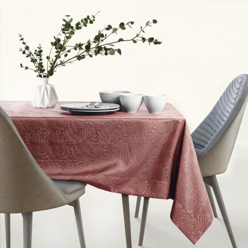 Dug lyserød 140×320 - AmeliaHome Gaia, præget plantemotiv