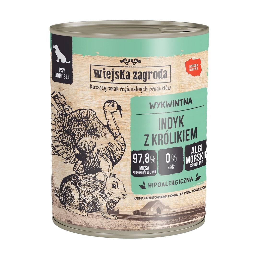 Hundefoder vÃ¥dfoder wiejska zagroda kalkun med kanin â 800 g