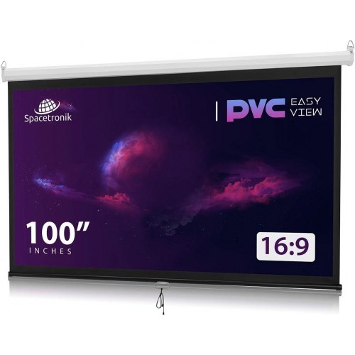 Projektorlærred manuelt rul – 100" 16:9 PVC