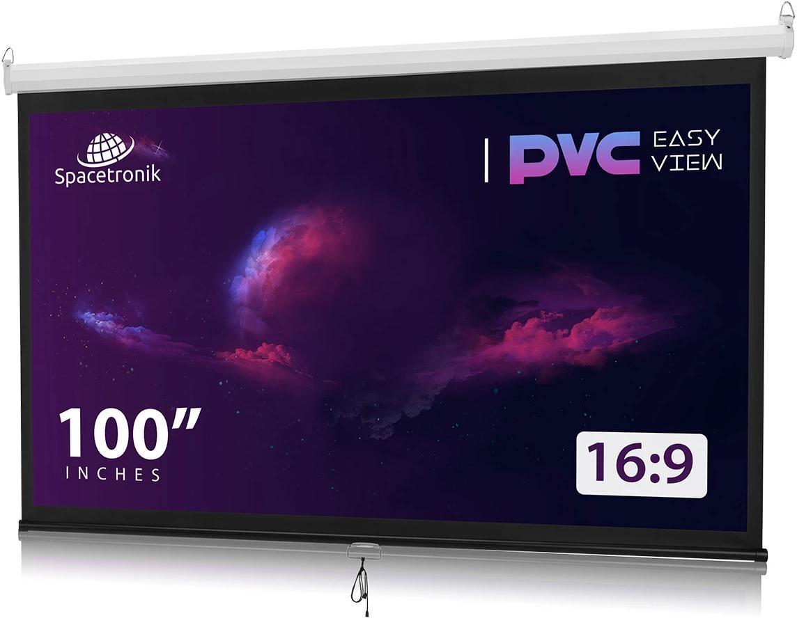Projektorlærred manuelt rul – 100" 16:9 PVC