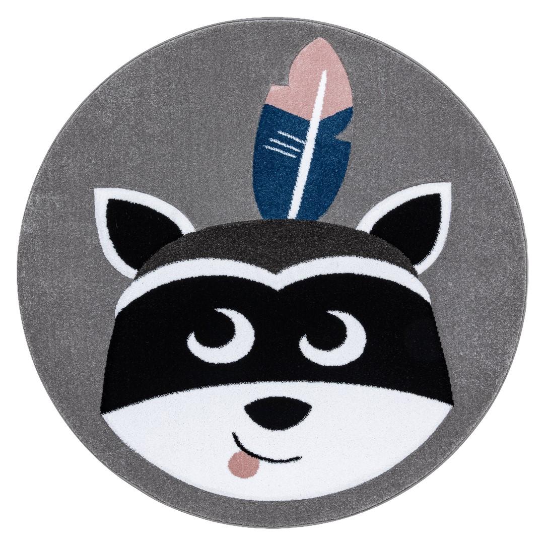 Gulvtæppe til børneværelse Hakano Tinies Raccoon, grå 160×220 cm