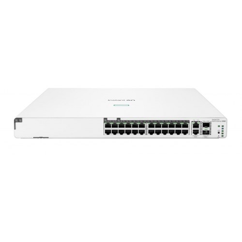 Netværksswitch HPE Aruba Instant On 1960 24-porte PoE, 2×10G Base‑T, 2×SFP+, 370 W