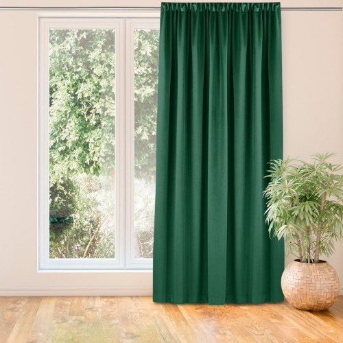 Mørklægningsgardin fløjl 265×175 cm - flaskegrøn | HOMEDE VILA