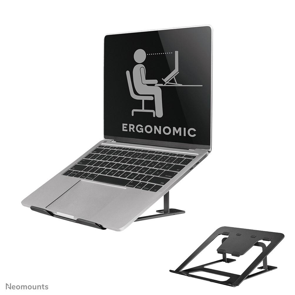 Laptop stander - Neomounts NSLS085BLACK 10-17" foldbar, kompakt, universal billede