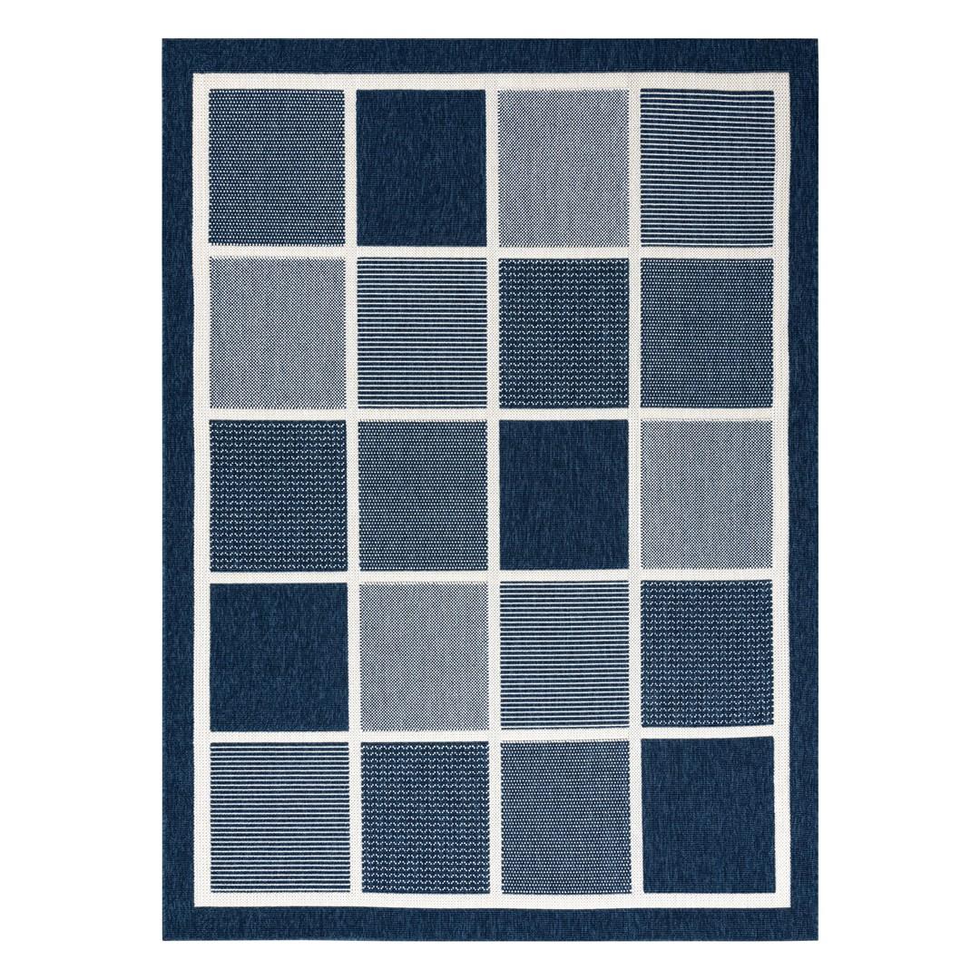 Gulvtæppe - Hakano Wink Squares, blå 160×230 cm