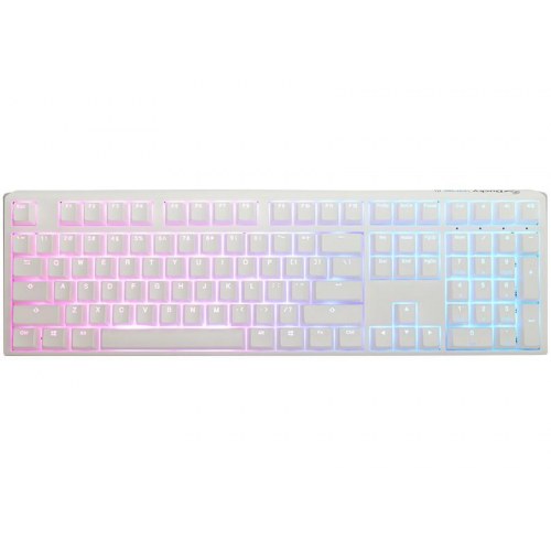 Tastatur gaming Ducky One 3 RGB – USB, fuld størrelse, hvid