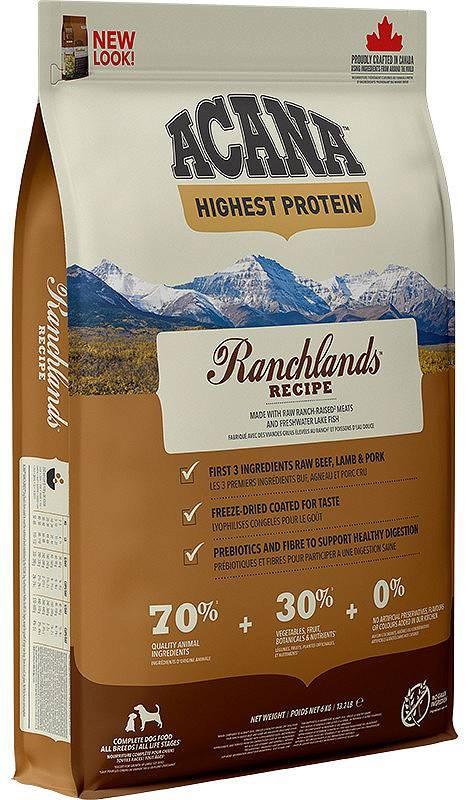 Hundefoder tørfoder ACANA Highest Protein Ranchlands 6 kg