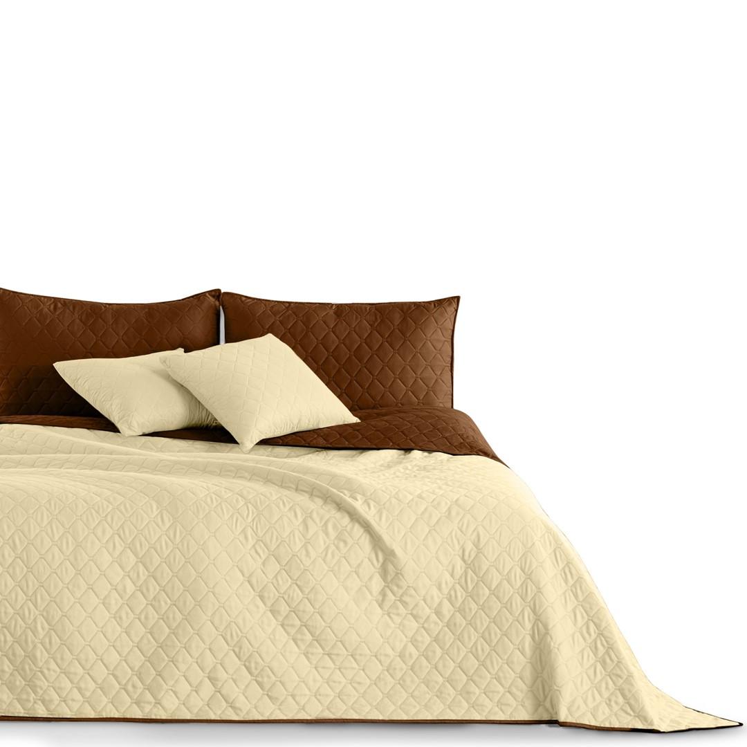 Sengetæppe mikrofiber DecoKing AXEL 170×210 cremefarvet/brun