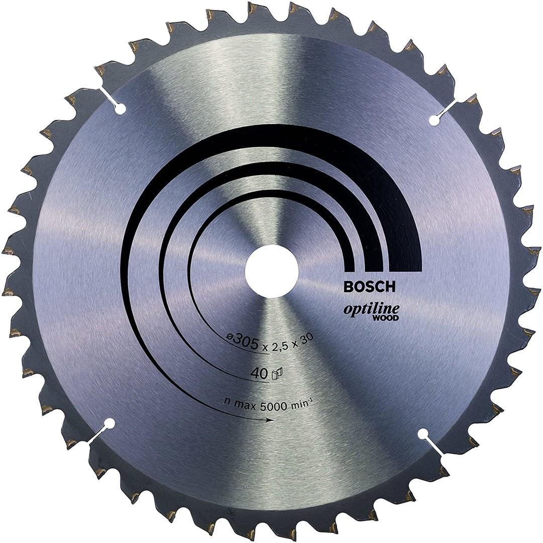 Rundsavklinge til træ - Bosch Optiline, Ø305 × 30 mm, 40 tænder billede