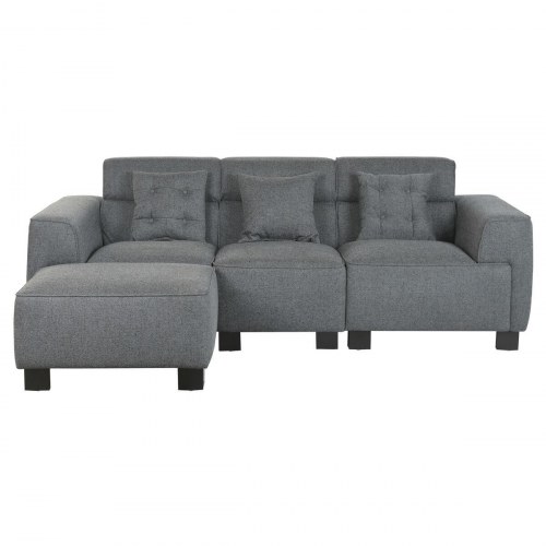 Sofa med chaiselong mørkegrå - moderne 231 × 170 cm