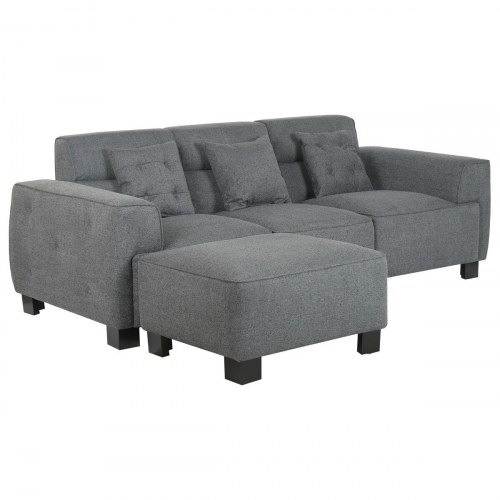 Sofa med chaiselong mørkegrå - moderne 231 × 170 cm
