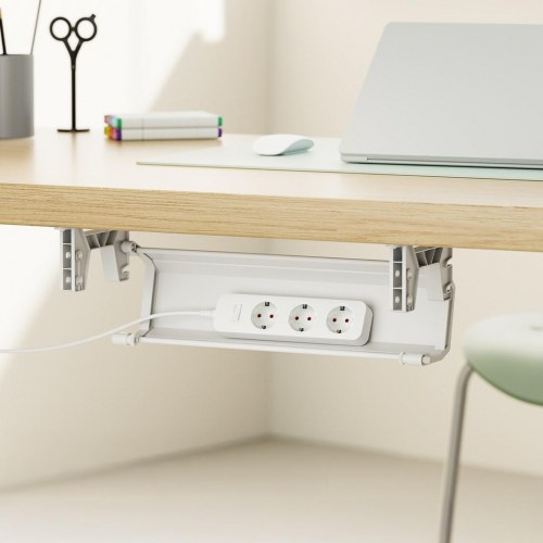 Kabelbakke under bord – Maclean, hvid (maks. 5 kg)