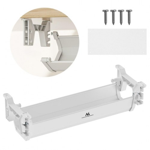 Kabelbakke under bord – Maclean, hvid (maks. 5 kg)