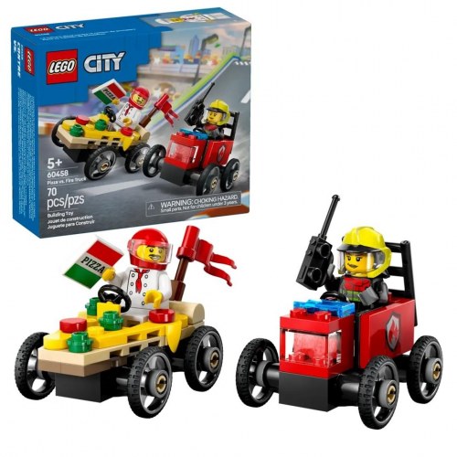 LEGO City 60458 – Pizza vs. Brandbil byggesæt (70 dele)