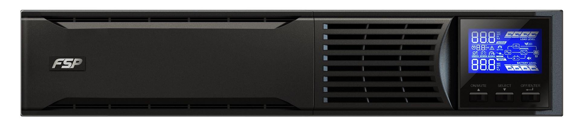 UPS online - Fortron FSP Champ Rack 1K, 1 kVA / 900 W, 3 x Schuko, 2U rack billede