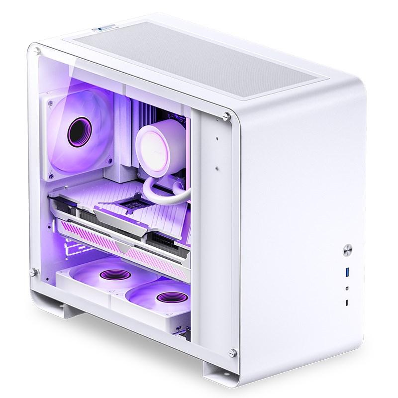PC kabinet Jonsbo U4 Mini Micro-ATX med hærdet glas – hvid