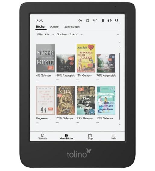 E-bogslæser tolino shine color 6" - touch, farveskærm, 16 GB, Wi‑Fi, sort billede