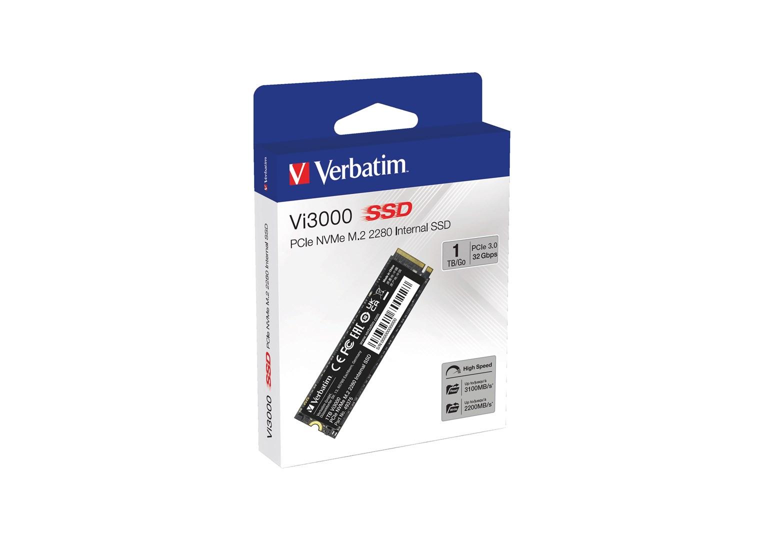 SSD M.2 NVMe Verbatim Vi3000 1 TB PCIe 3.0 billede