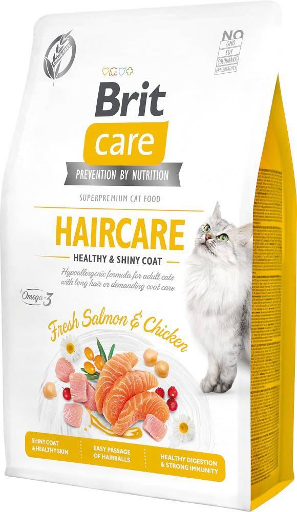 Kattemad tørfoder - Brit Care Grain-Free Haircare, 2 kg billede