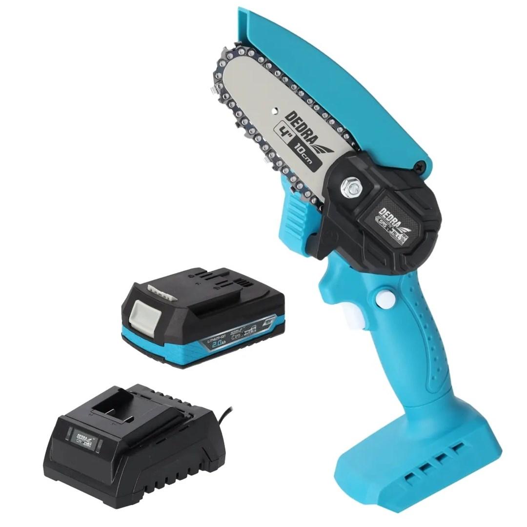 Batteridrevet mini-kædesav 10 cm 18V 2,0 Ah – DEDRA SAS+