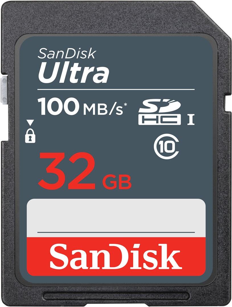 Hukommelseskort SanDisk Ultra 32 GB SDHC UHS-I Class 10 – 100 MB/s