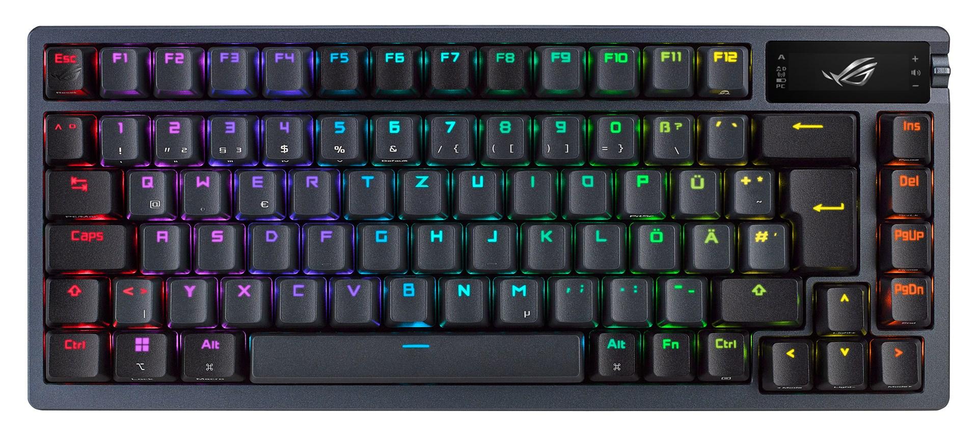 Gaming tastatur ASUS ROG Azoth - USB, RF trådløs og Bluetooth, QWERTY, sort billede