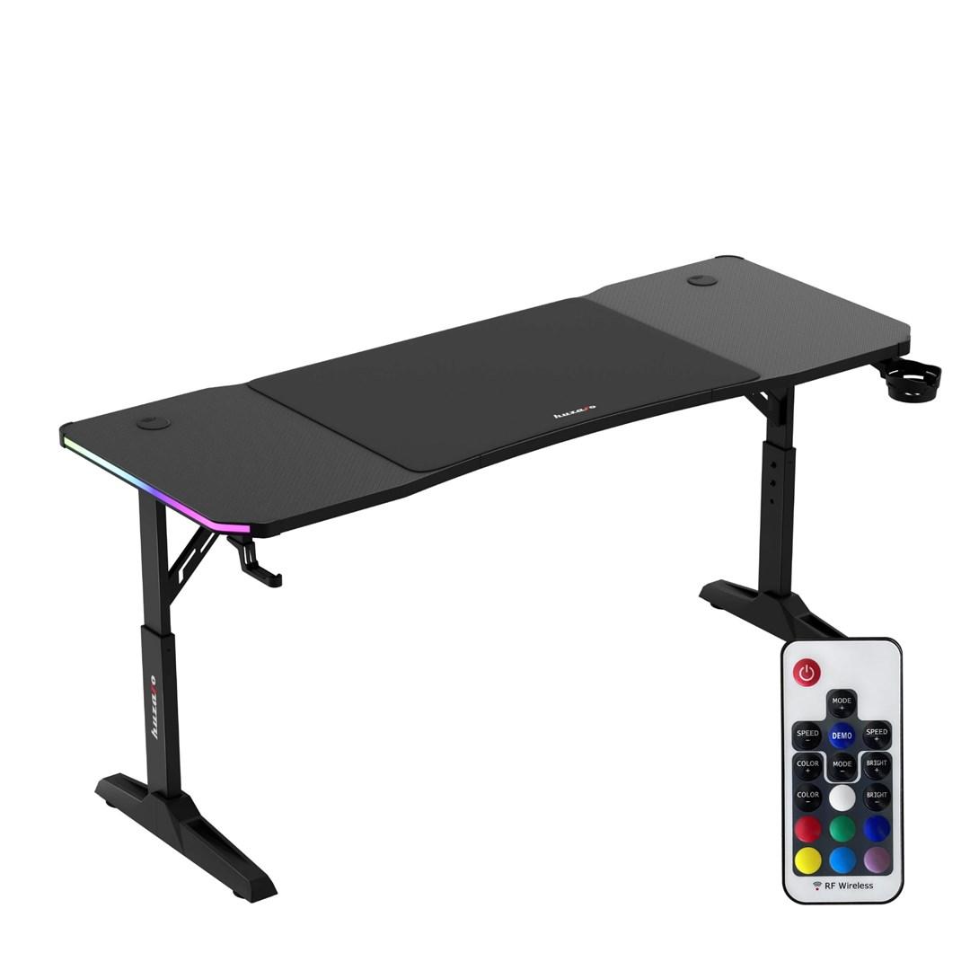 Gamingbord Huzaro Hero 4.6 RGB – sort, højdejusterbart