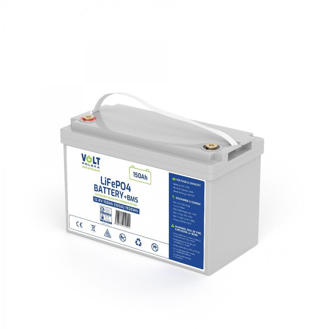 Lithiumjernfosfat batteri 12,8 V 150 Ah (100 A) LiFePO4 med BMS