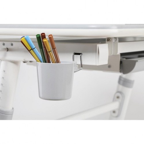 Skrivebord til børn – ergo office ergonomisk, højdejusterbart, grå, max 100 kg