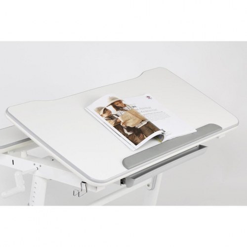 Skrivebord til børn – ergo office ergonomisk, højdejusterbart, grå, max 100 kg