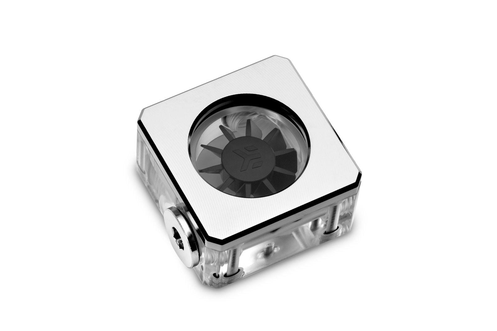 Vandkølingsblok - EK Water Blocks, gennemsigtig/hvid sølv, 1/4"