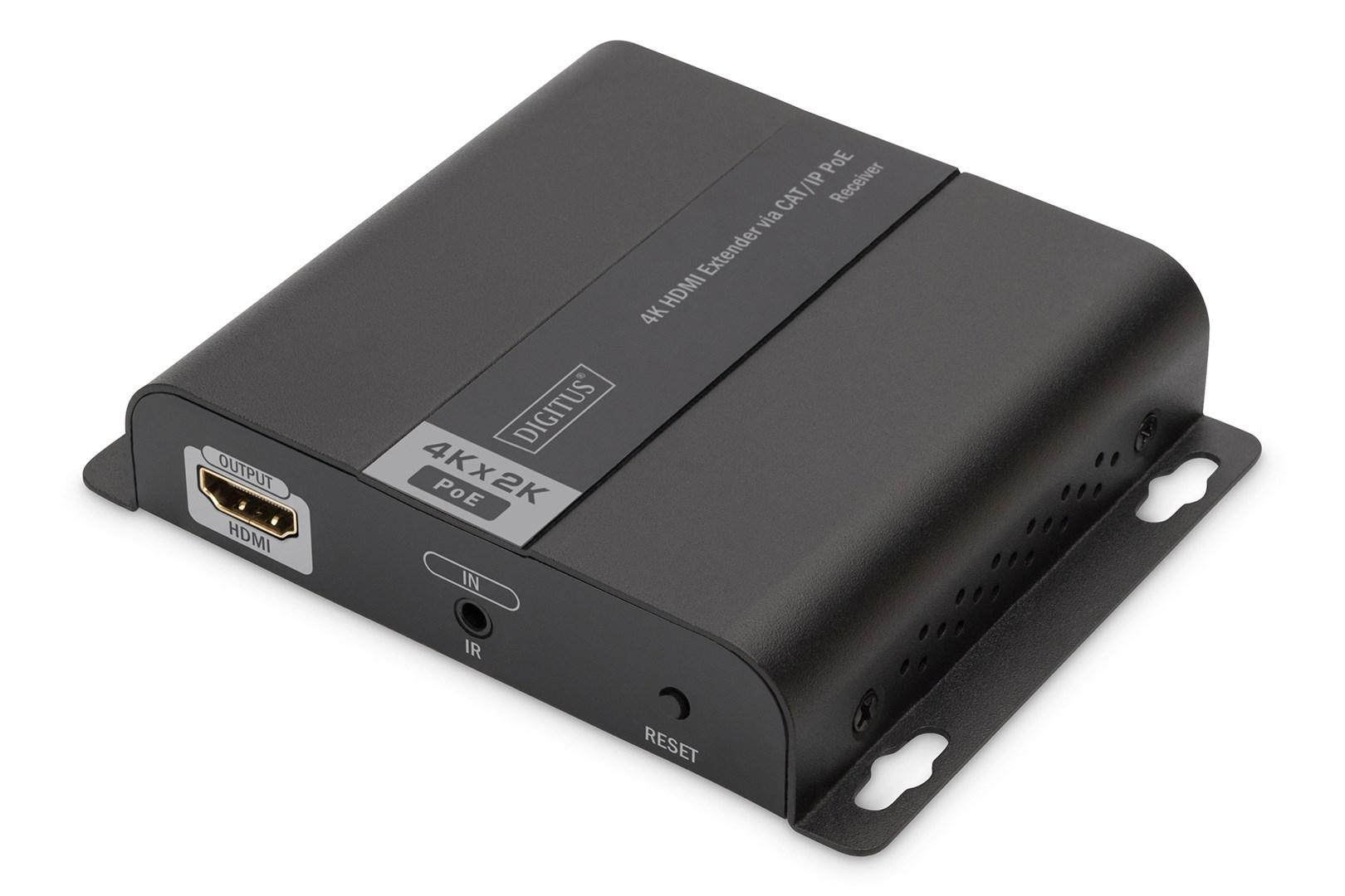 HDMI extender 4K via CAT/IP med PoE - DIGITUS (modtager) billede