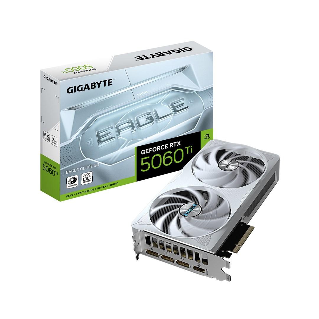 Grafikkort NVIDIA Gigabyte GeForce RTX 5060 Ti EAGLE OC ICE 8G - 8 GB GDDR7, PCIe 5.0 billede